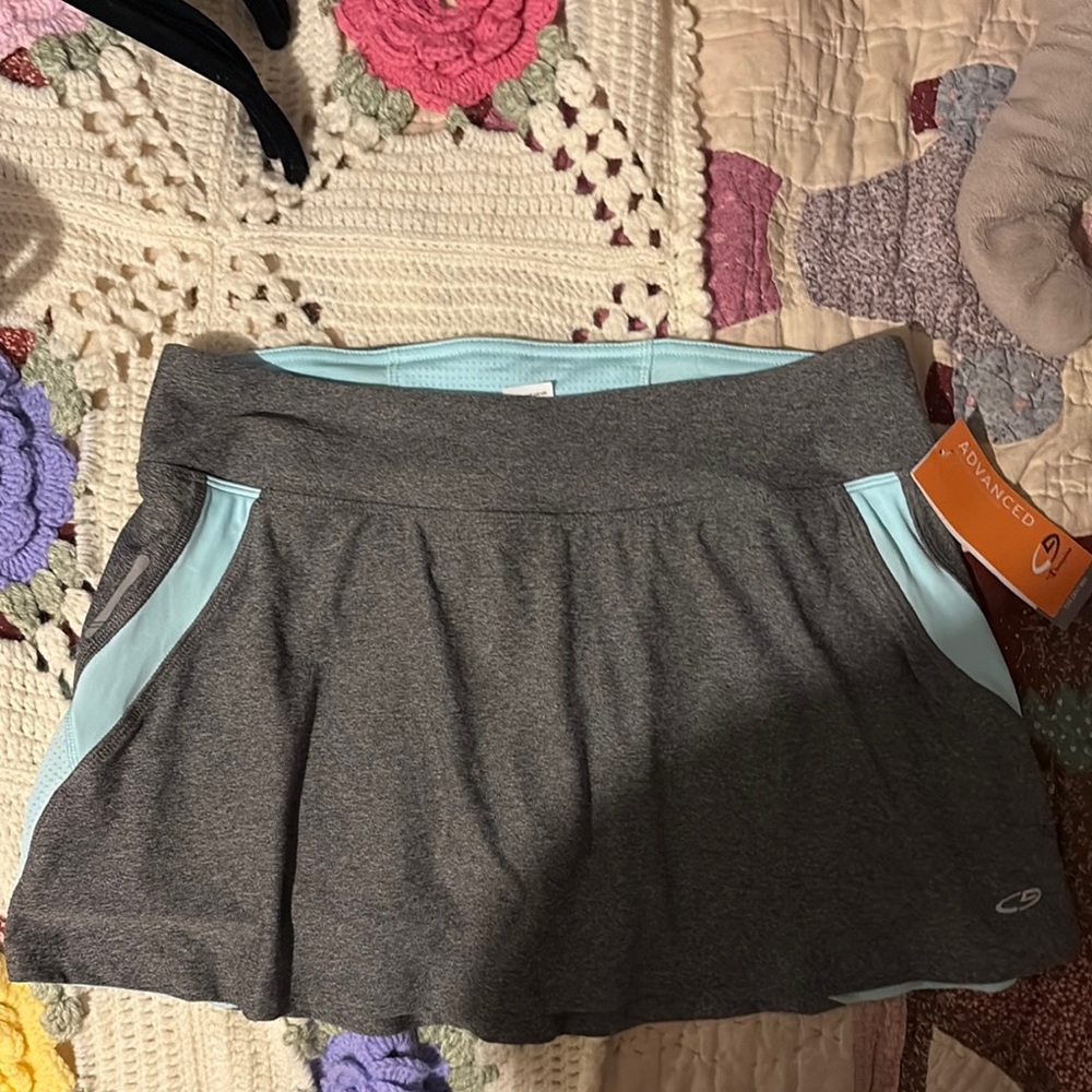 Gray and Light Blue Athletic Skirt